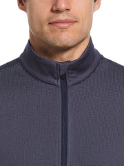 Micro Jacquard Full Zip Golf Jacket (Peacoat) 