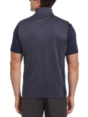 Micro Jacquard Full Zip Golf Vest (Peacoat) 