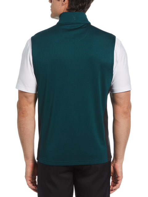 Micro Jacquard Full Zip Golf Vest (Dark Sea) 