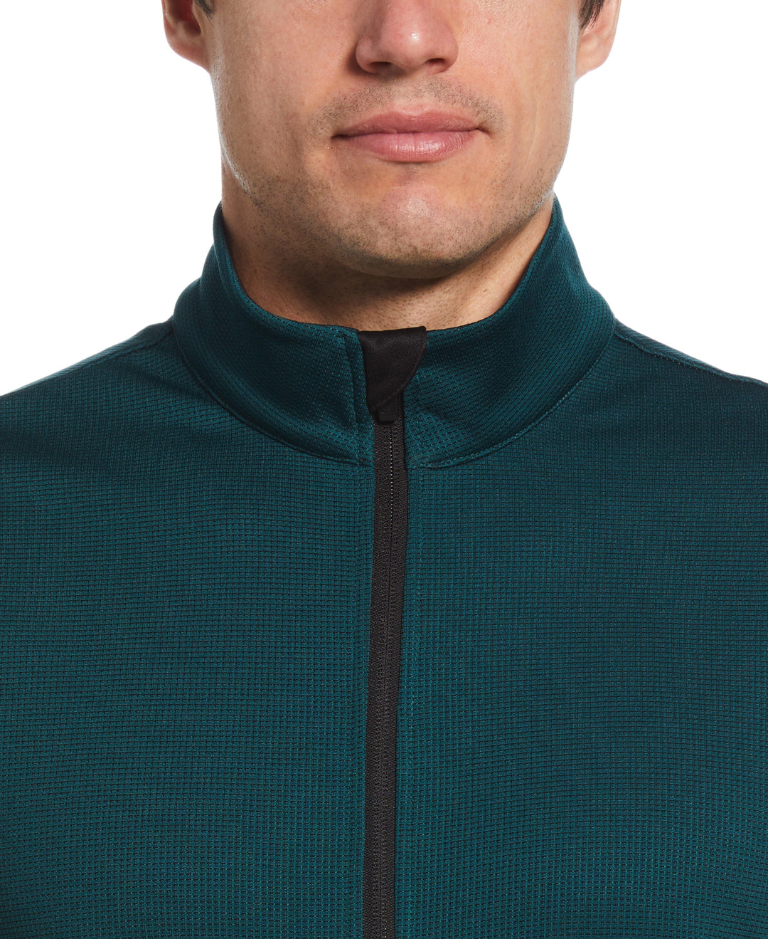 Micro Jacquard Full Zip Golf Vest (Dark Sea) 