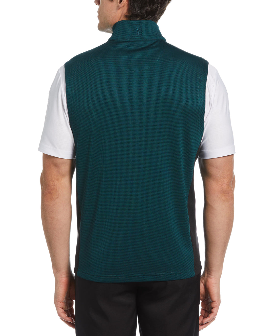Micro Jacquard Full Zip Golf Vest (Dark Sea) 