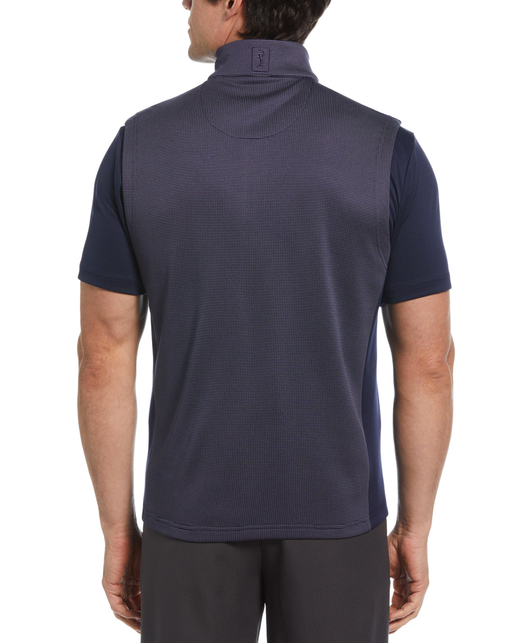 Micro Jacquard Full Zip Golf Vest (Peacoat) 