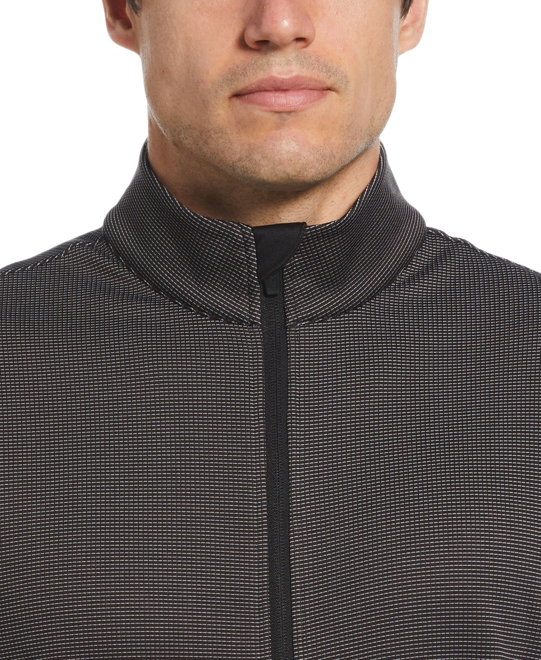 Micro Jacquard Full Zip Golf Vest (Caviar) 