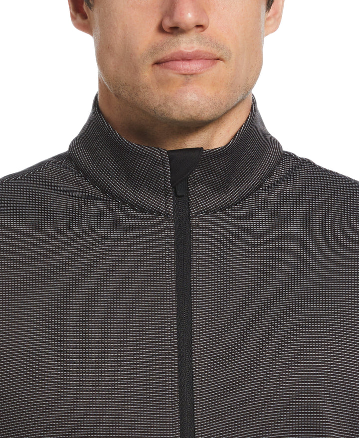 Micro Jacquard Full Zip Golf Vest (Caviar) 