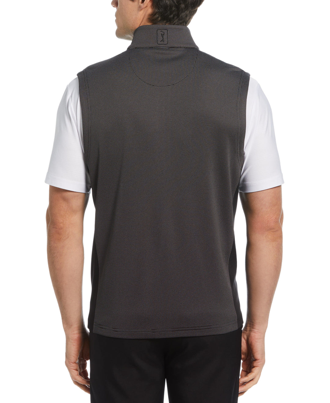 Micro Jacquard Full Zip Golf Vest (Caviar) 