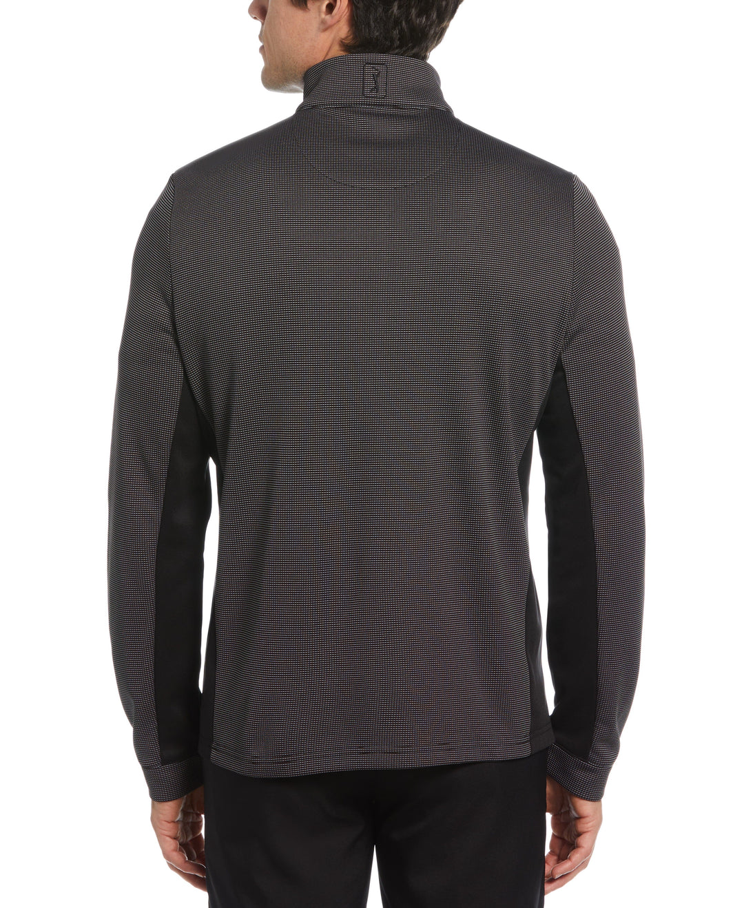 Micro Jacquard Quarter Zip Golf Jacket (Caviar) 