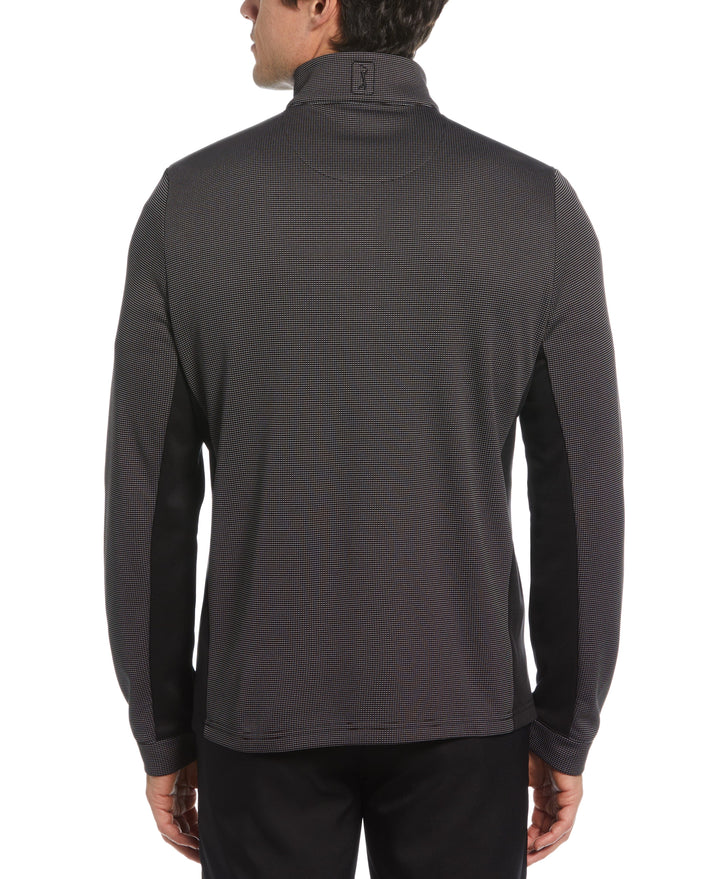 Micro Jacquard Quarter Zip Golf Jacket (Caviar) 