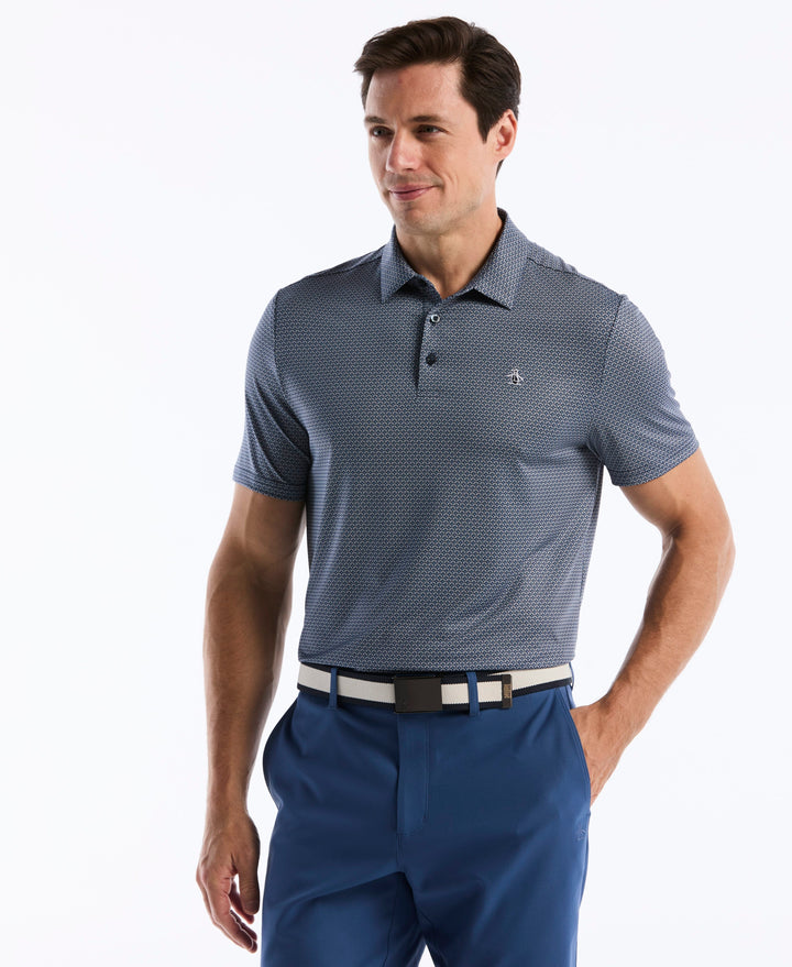 Mid Century Geo Golf Polo (Black Iris) 