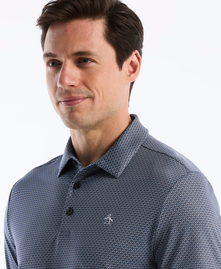 Mid Century Geo Golf Polo (Black Iris) 