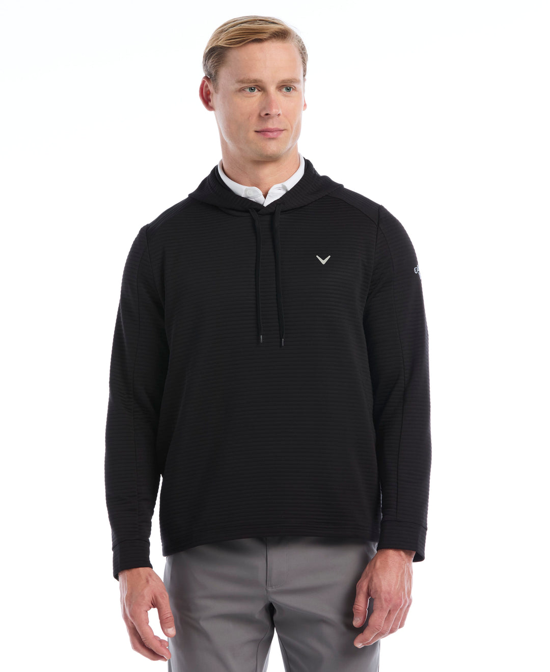 Men's Midweight Ottoman Golf Pullover Hoodie (Caviar) 