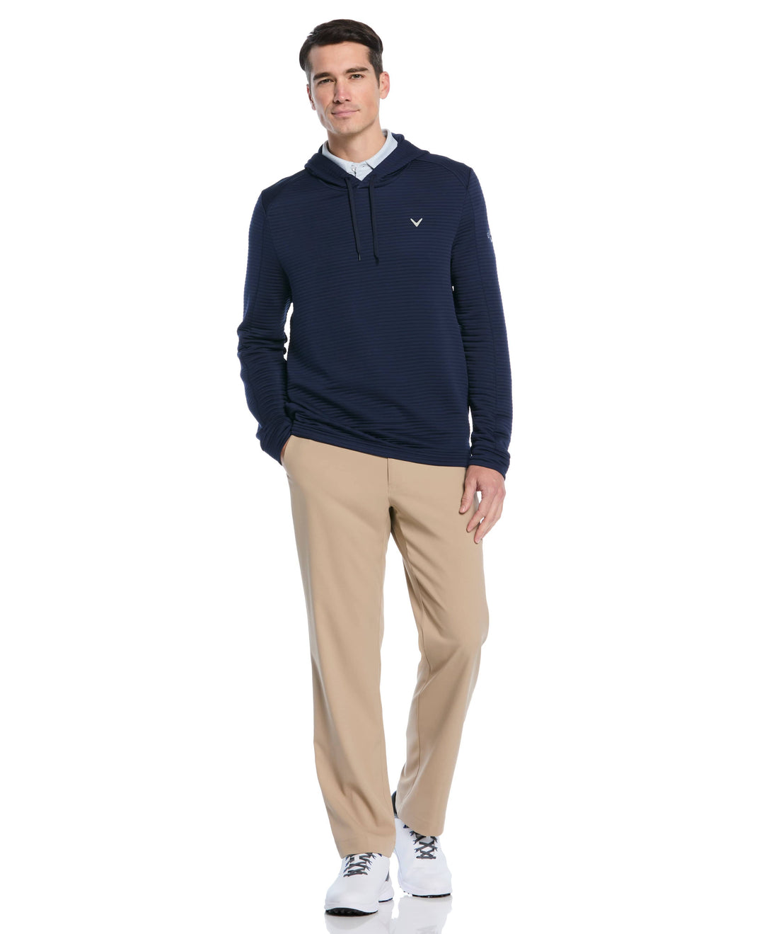 Men's Midweight Ottoman Golf Pullover Hoodie (Peacoat) 