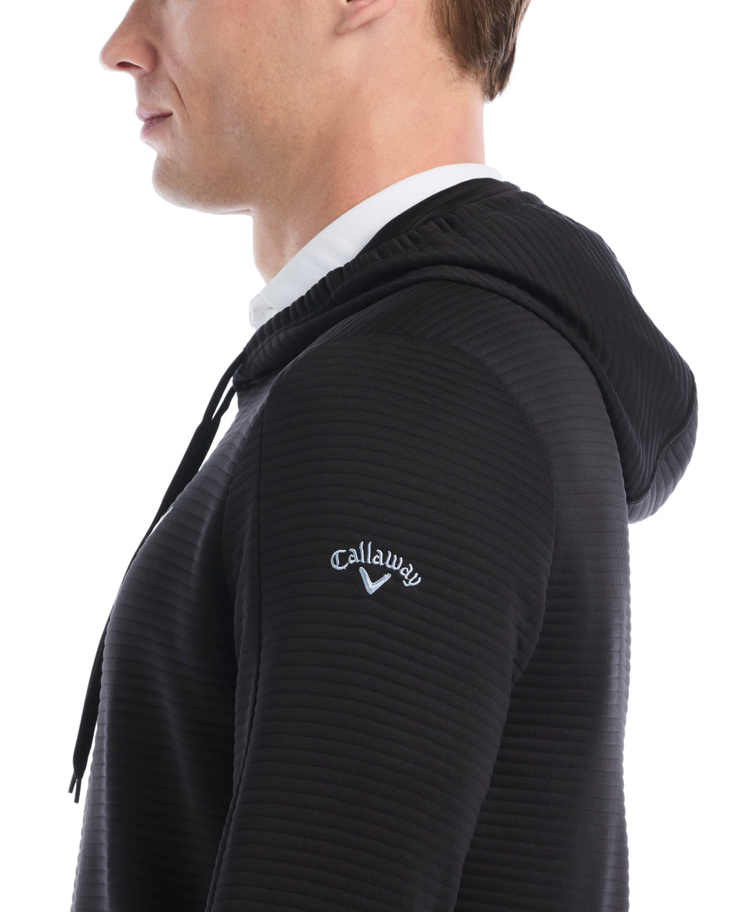 Men's Midweight Ottoman Golf Pullover Hoodie (Caviar) 