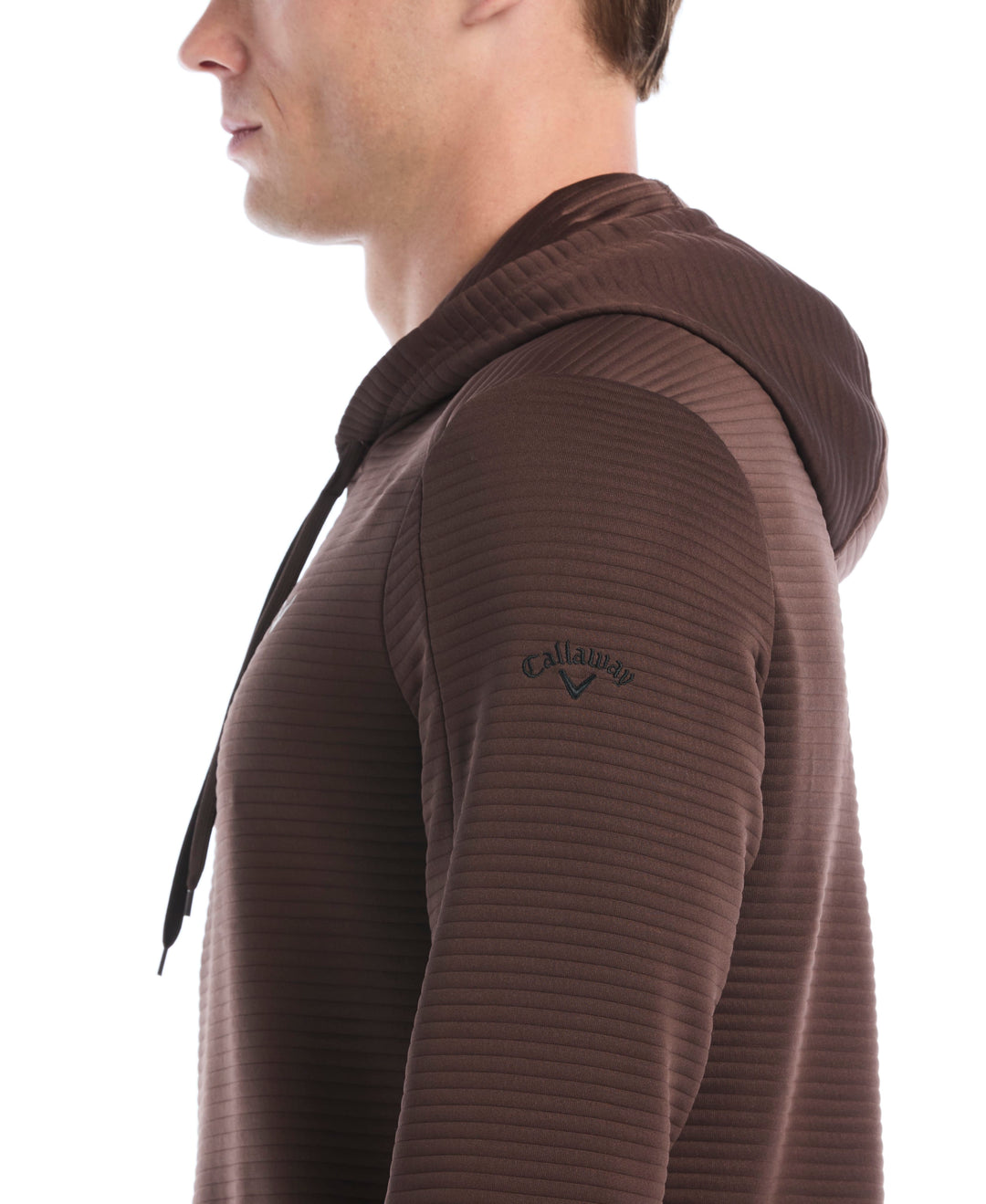 Men's Midweight Ottoman Golf Pullover Hoodie (Hot Fudge) 