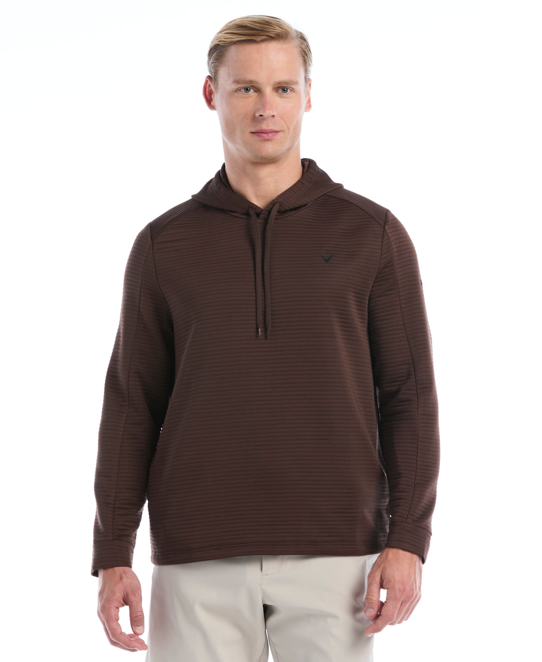 Men's Midweight Ottoman Golf Pullover Hoodie (Hot Fudge) 