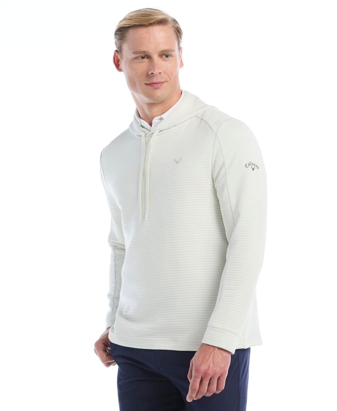 Men's Midweight Ottoman Golf Pullover Hoodie (White Onyx) 