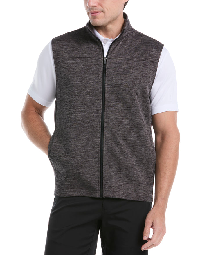 Mini Argyle Quilted Knit Golf Vest (Caviar Htr) 