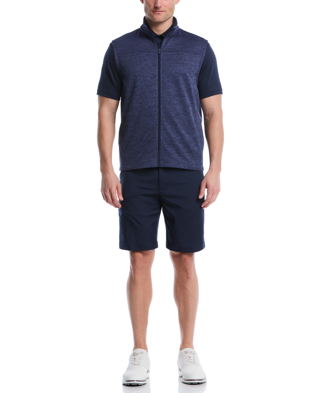 Mini Argyle Quilted Knit Golf Vest (Peacoat Heather) 