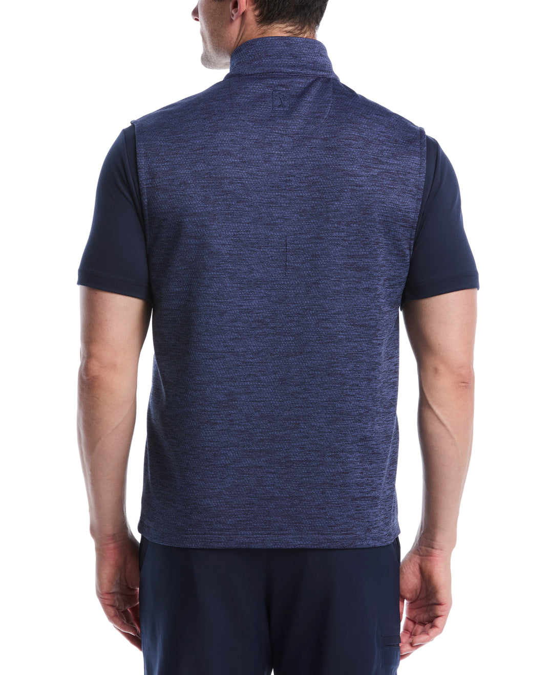 Mini Argyle Quilted Knit Golf Vest (Peacoat Heather) 