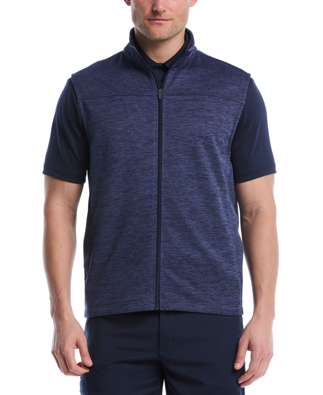 Mini Argyle Quilted Knit Golf Vest (Peacoat Heather) 