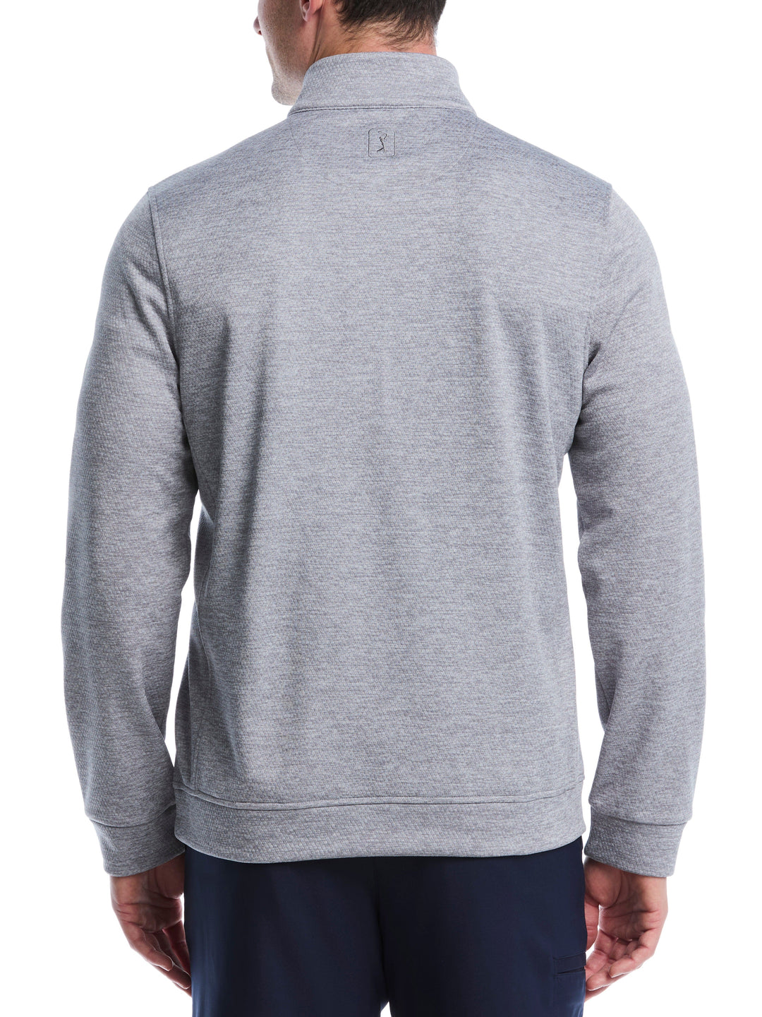 Mini Argyle Quilted Knit 1/4 Zip Golf Shirt (Tradedawn Htr) 