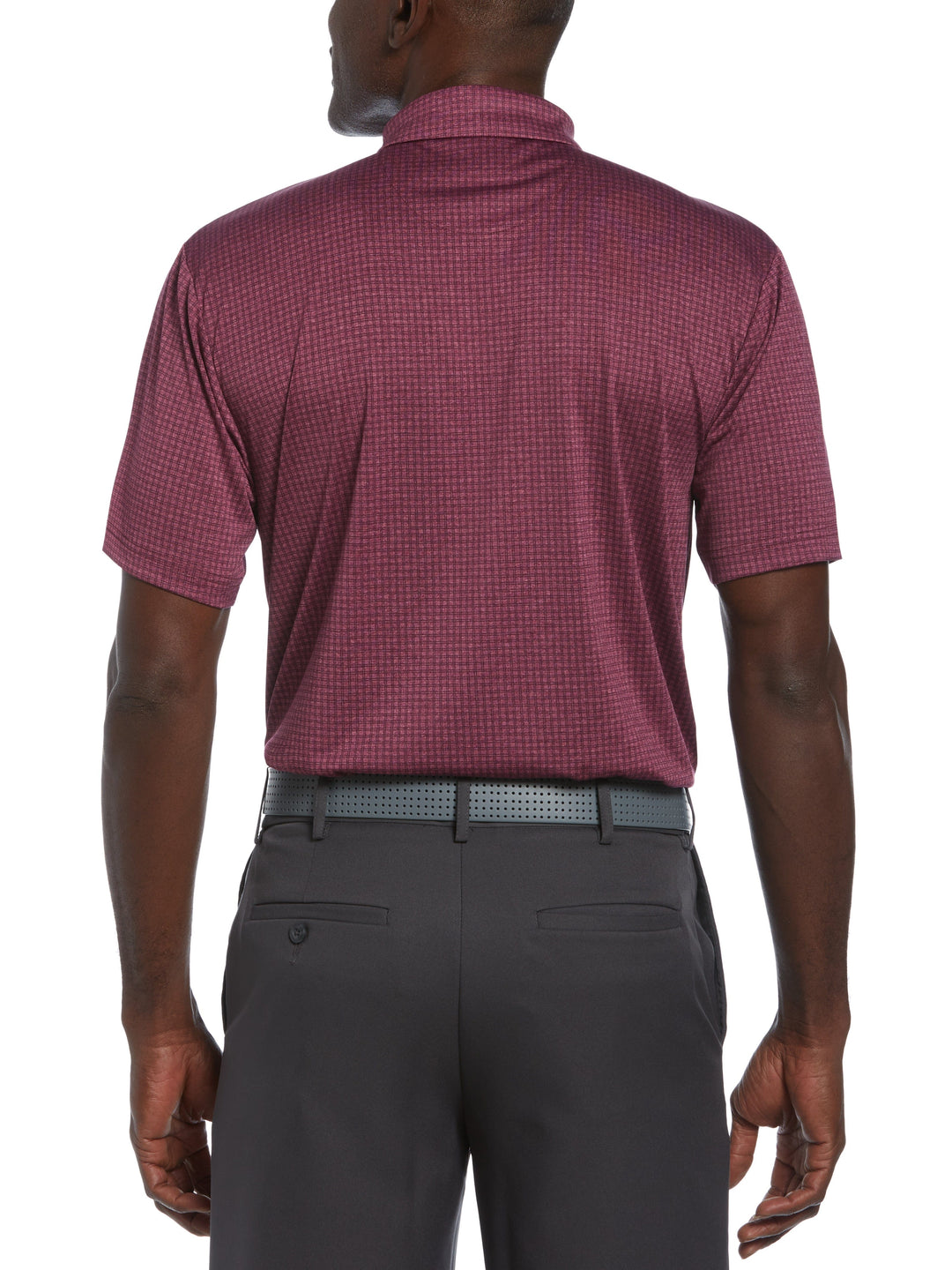 Mini Windowpane Heathered Golf Polo (Plum Caspia Heather) 