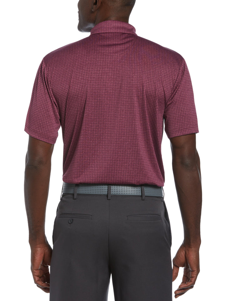 Mini Windowpane Heathered Golf Polo (Plum Caspia Heather) 