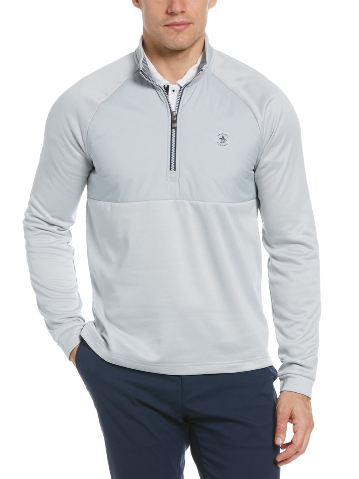 Men's Mixed Media Quarter Zip Golf Pullover