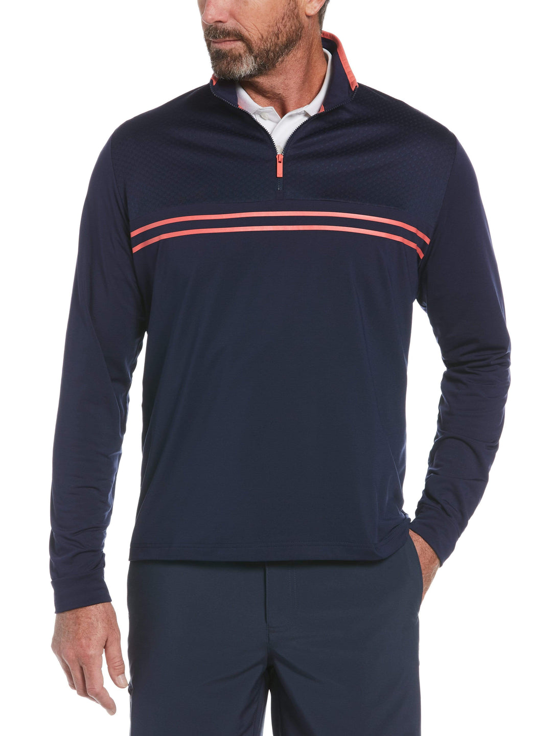 Men's Mixed Media Quarter Zip Pullover