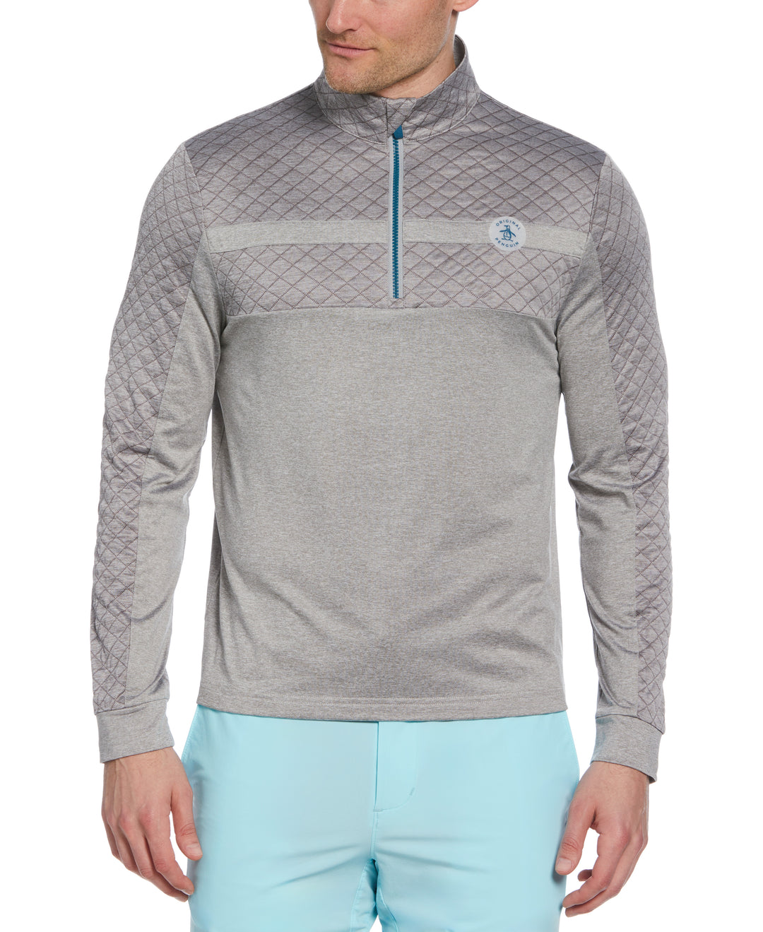 Mixed Media 1/4 Zip Pullover (Quarry Heather) 