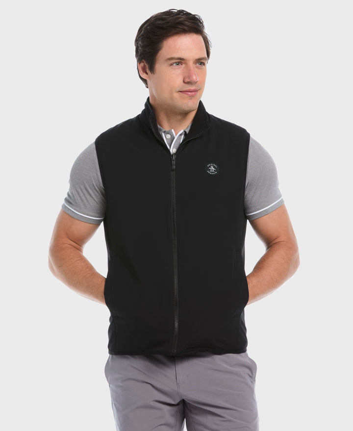 Mixed Media Reversible Fleece Vest (Caviar) 