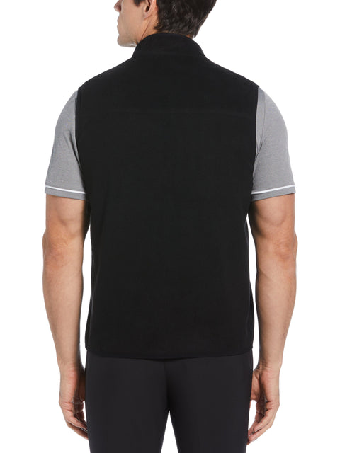 Mixed Media Reversible Fleece Vest (Caviar) 