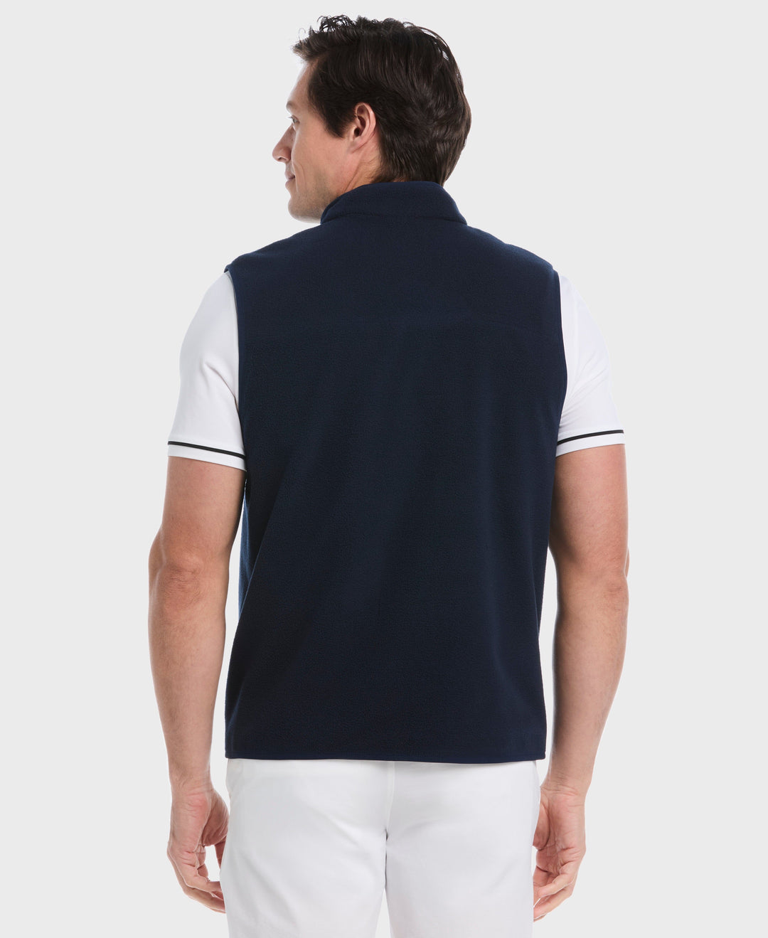 Mixed Media Reversible Fleece Vest (Black Iris) 