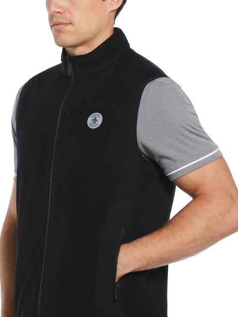 Mixed Media Reversible Fleece Vest (Caviar) 