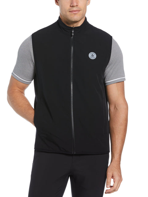 Mixed Media Reversible Fleece Vest (Caviar) 