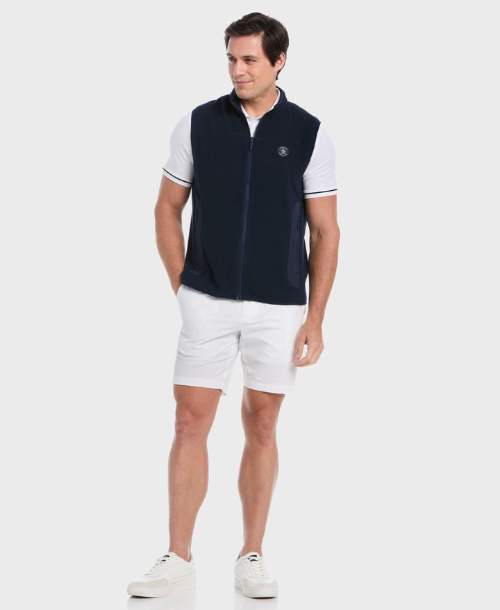 Mixed Media Reversible Fleece Vest (Black Iris) 