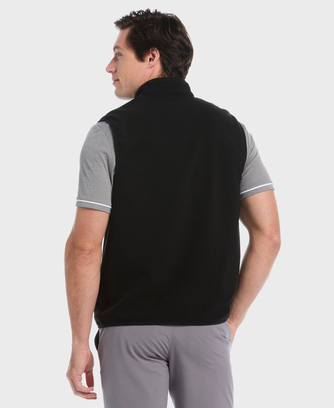 Mixed Media Reversible Fleece Vest (Caviar) 