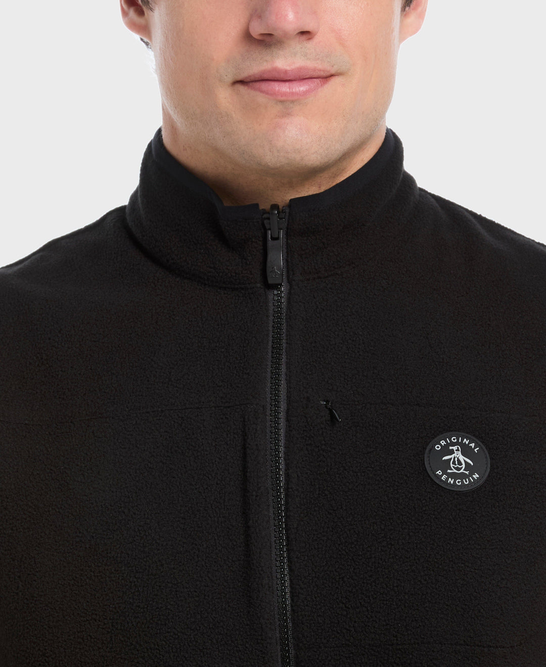 Mixed Media Reversible Fleece Vest (Caviar) 