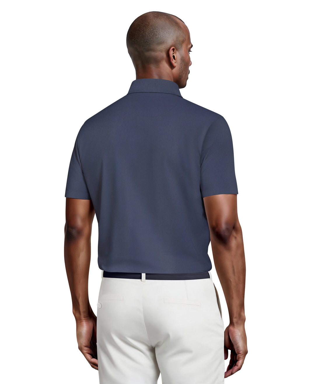 Motion Chest Stripe Print Golf Polo (Peacoat) 