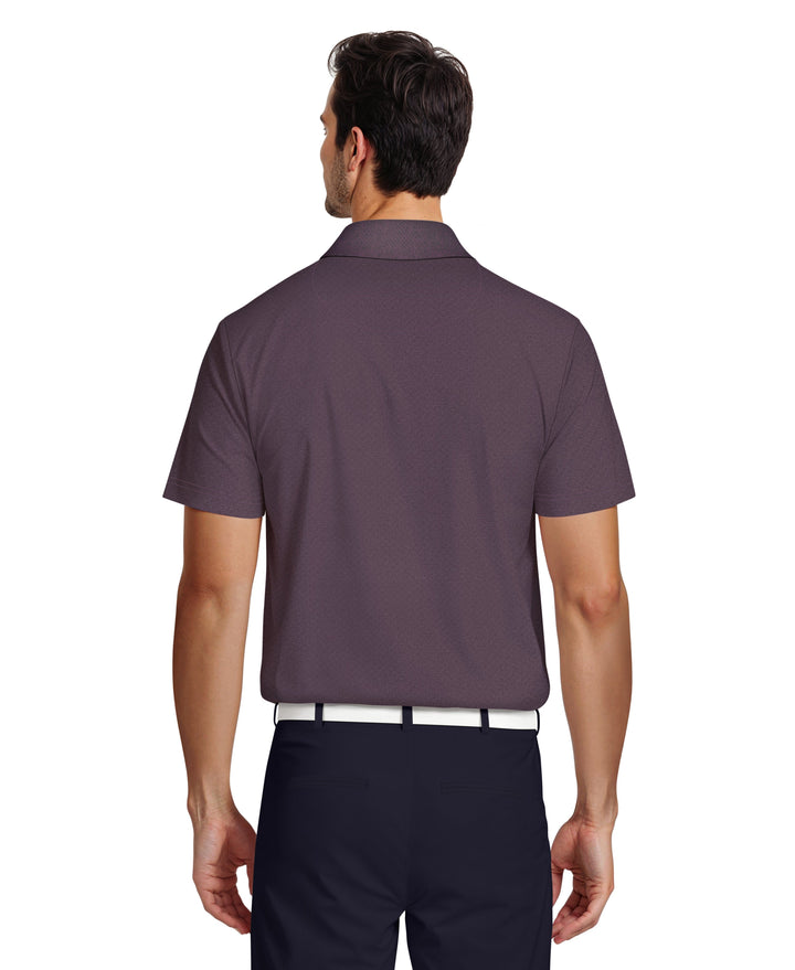 Motion Chest Stripe Print Golf Polo (Dark Purple) 