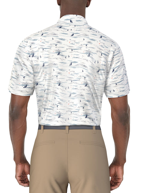 SS Nautical Print Polo (Bright White) 