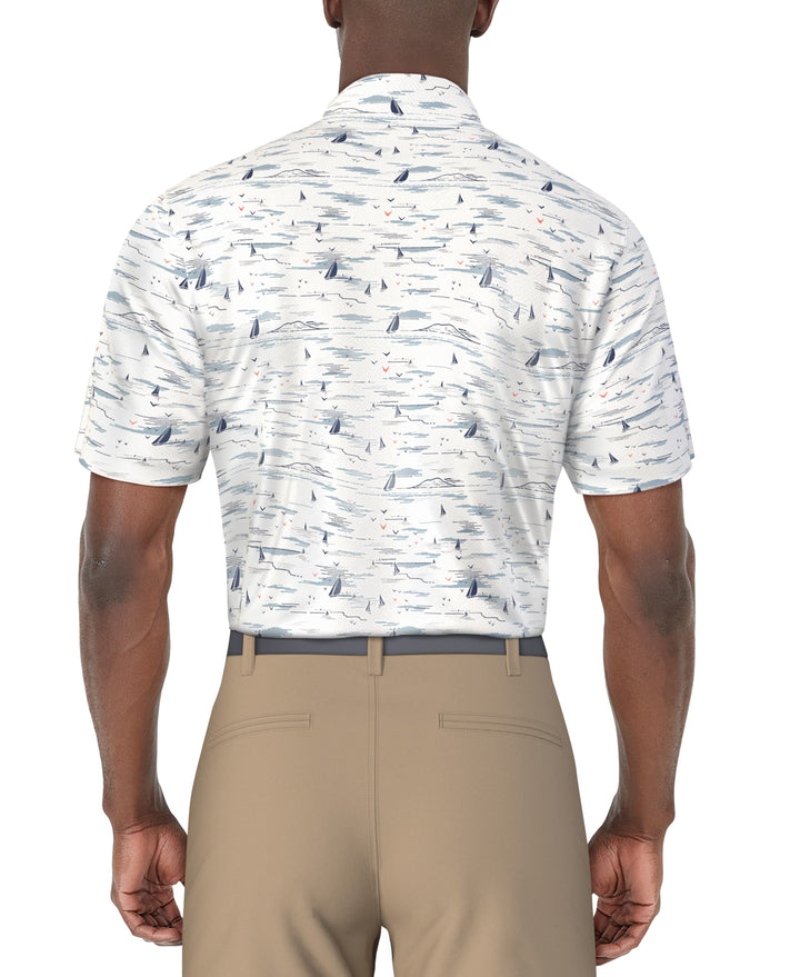SS Nautical Print Polo (Bright White) 