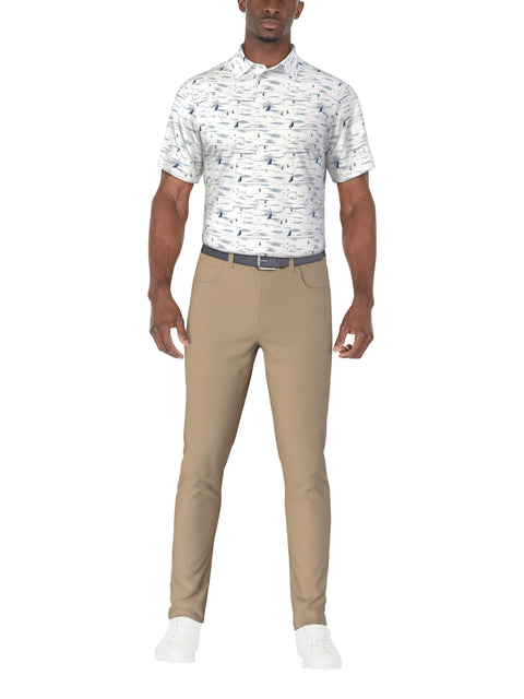 SS Nautical Print Polo (Bright White) 