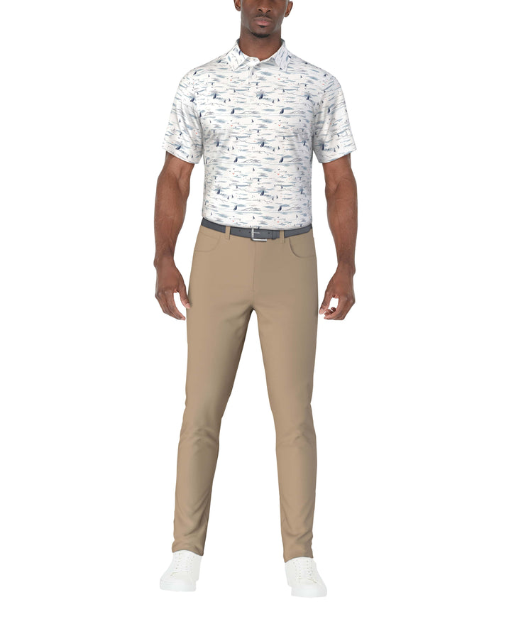 SS Nautical Print Polo (Bright White) 