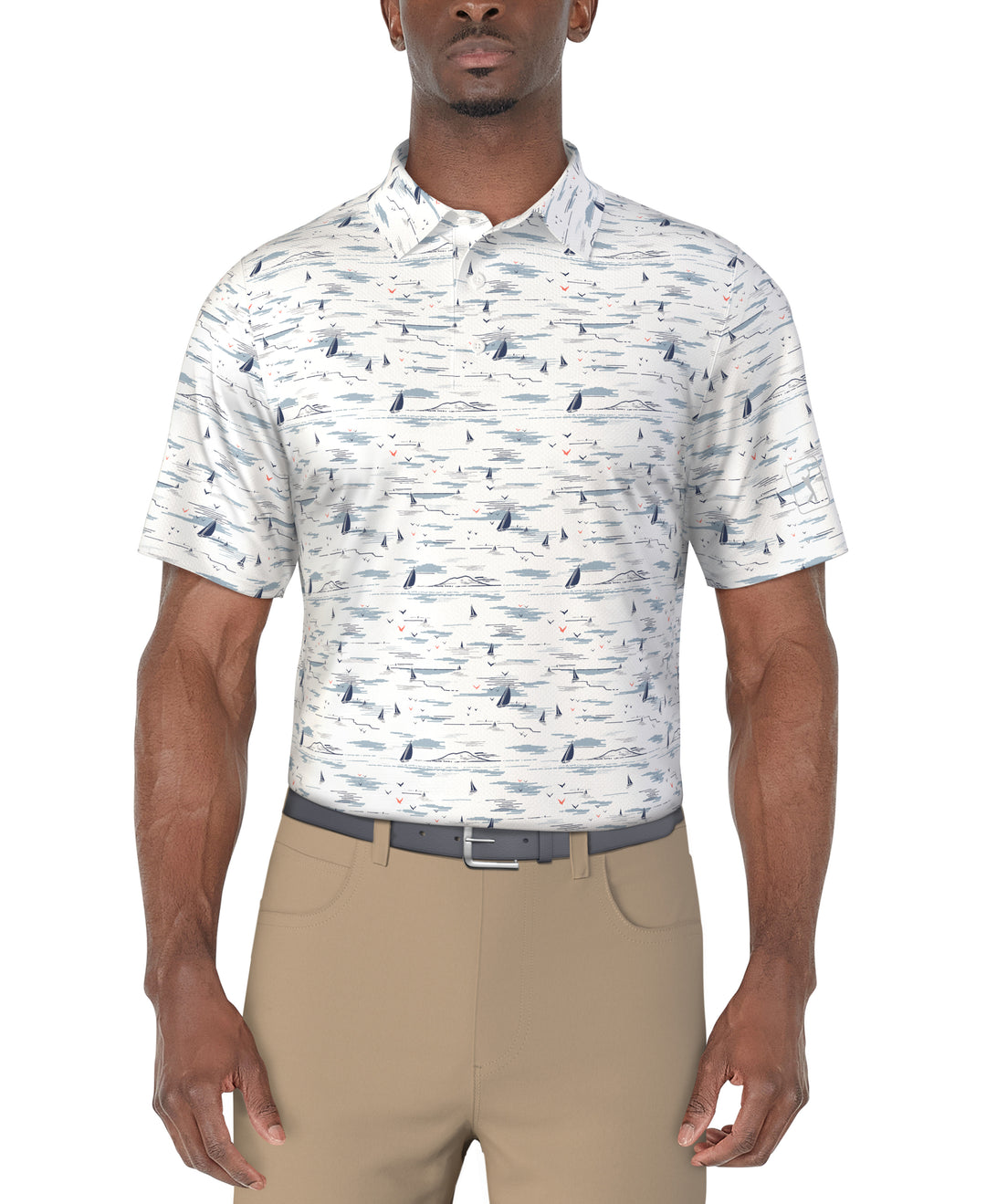 SS Nautical Print Polo (Bright White) 