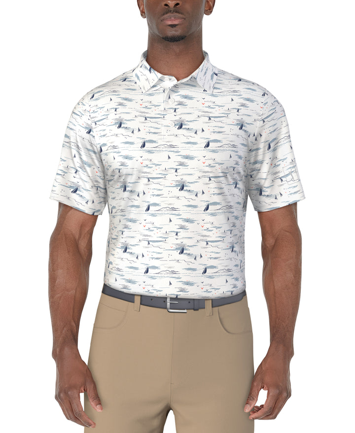 SS Nautical Print Polo (Bright White) 