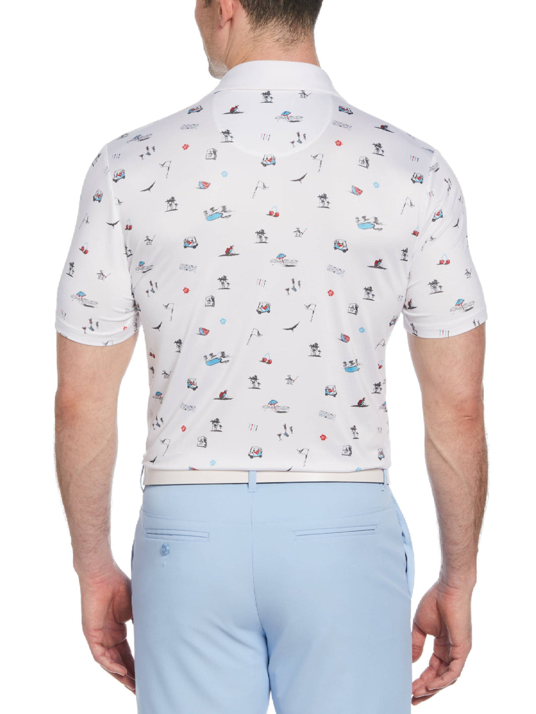 Men's Novelty Golf Print Short Sleeve Golf Polo Shirt