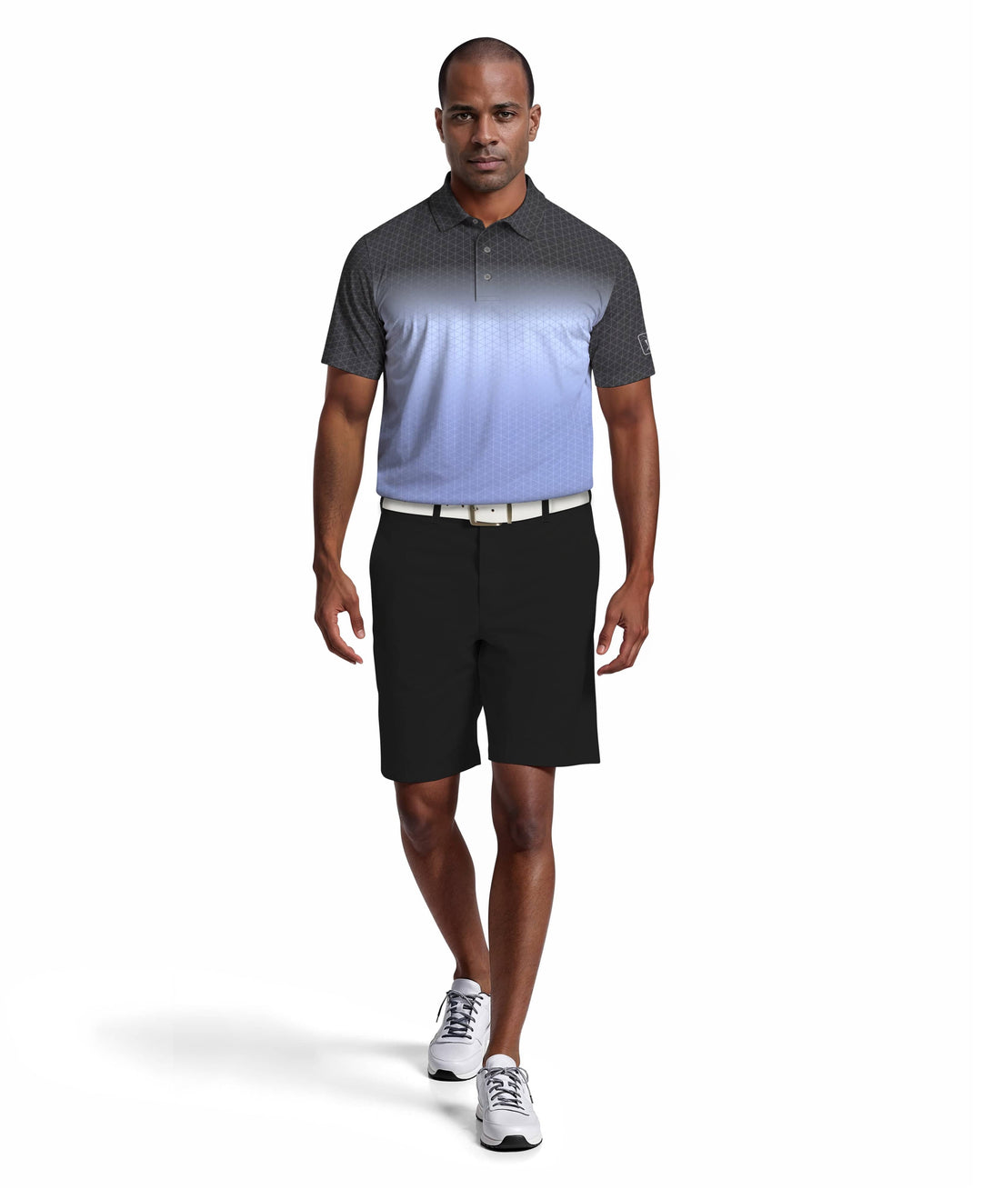 Ombre Architecture Road Map Golf Polo (Iron Gate) 