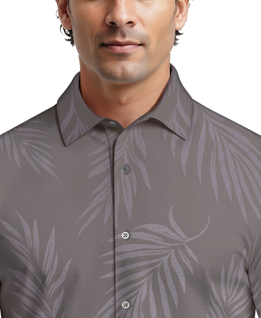 Ombre Botanical Print Woven Golf Shirt (Tradewinds) 