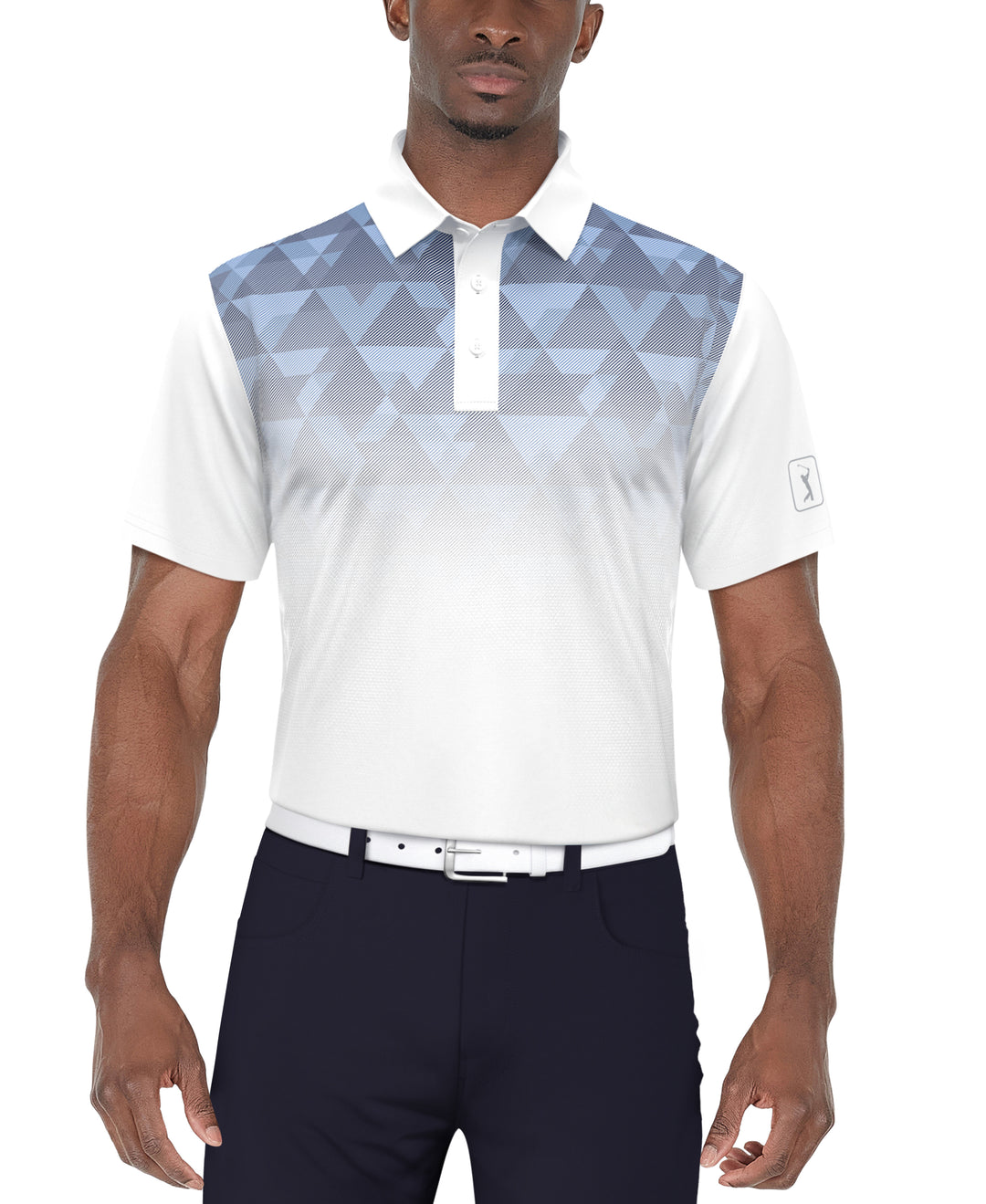 SS Ombre Geo Print Polo (Bright White) 