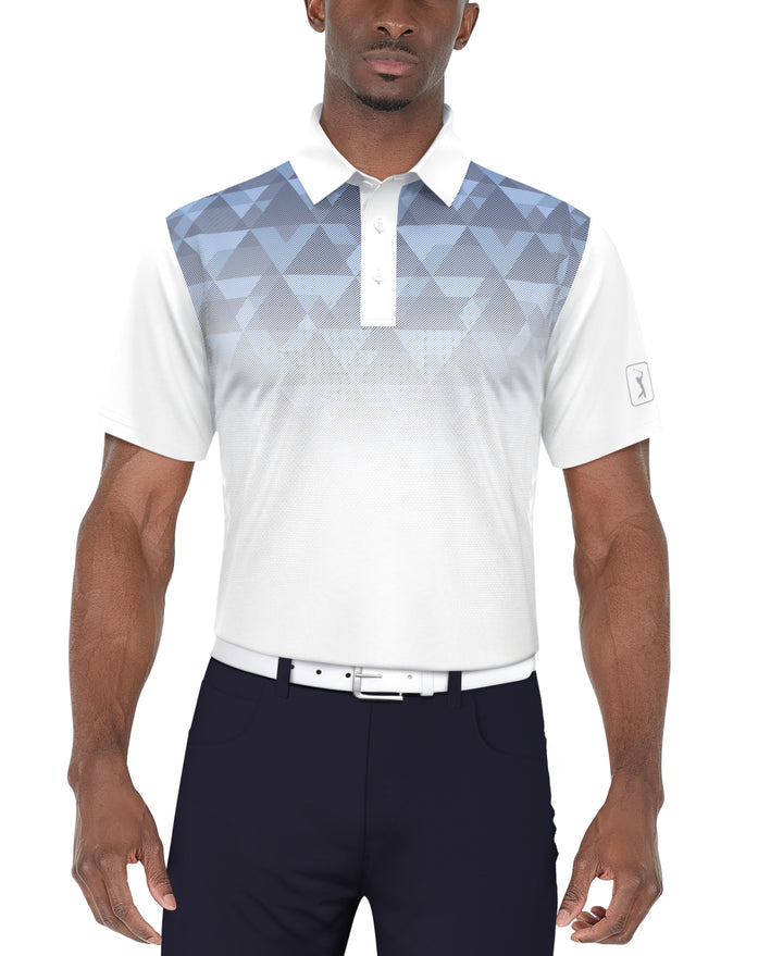 SS Ombre Geo Print Polo (Bright White) 